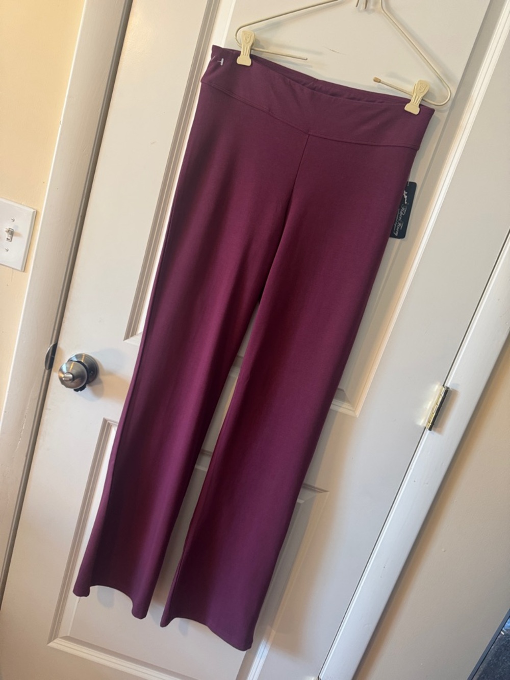 NEW Fishers finery maroon Bamboo Viscose/Organic Cotton Straight Leg Yoga tall L